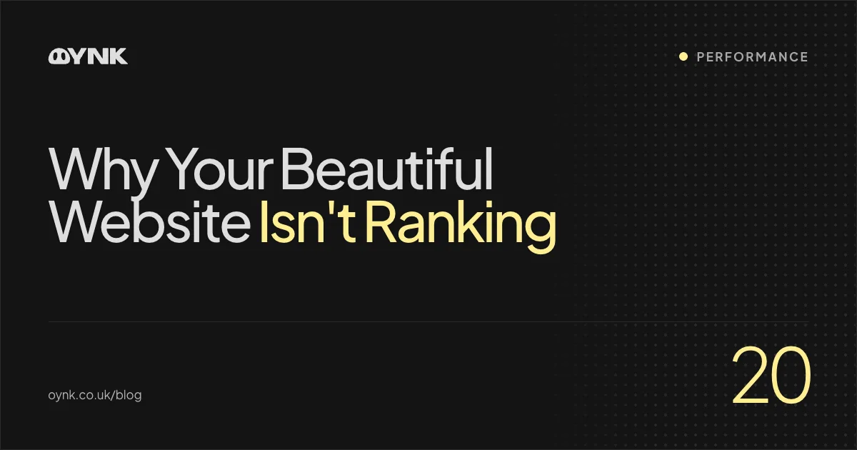 Title card 20: Why Your Beautiful Website Isn't Ranking — Performance