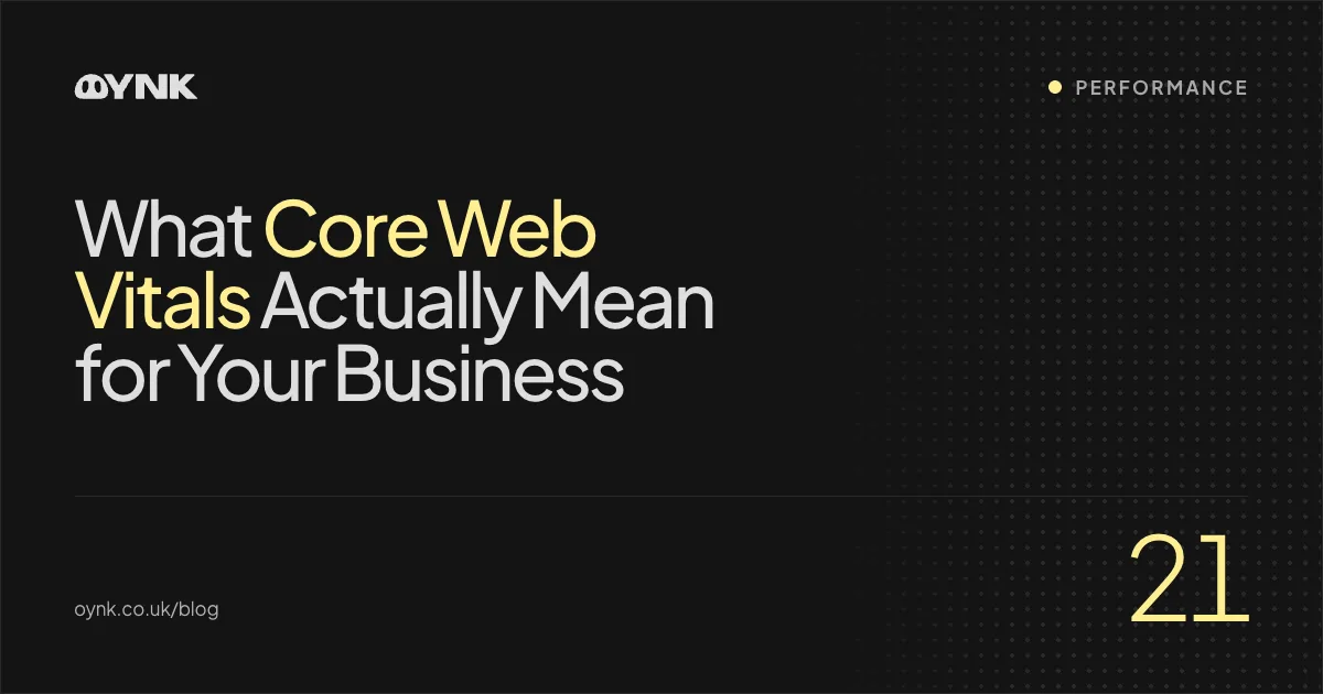 Title card 21: What Core Web Vitals Actually Mean for Your Business — Performance