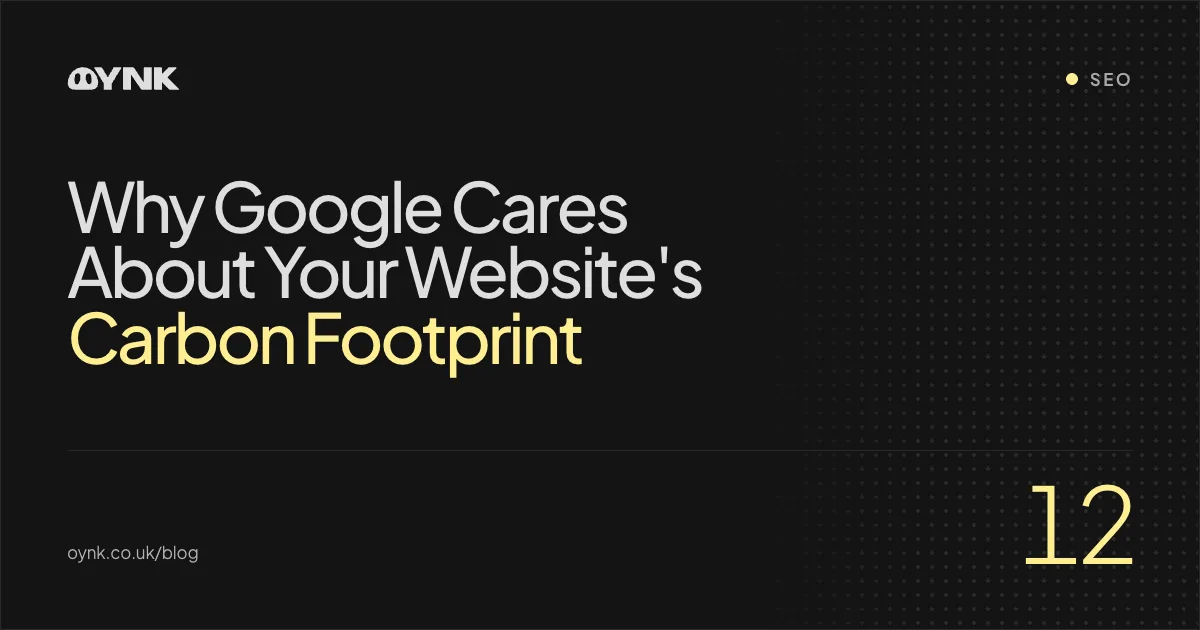 Title card 12: Why Google Cares About Your Website's Carbon Footprint — SEO