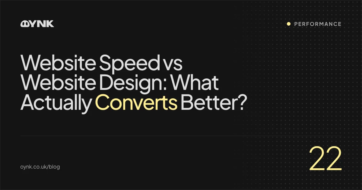 Title card 22: Website Speed vs Website Design: What Actually Converts Better? — Performance