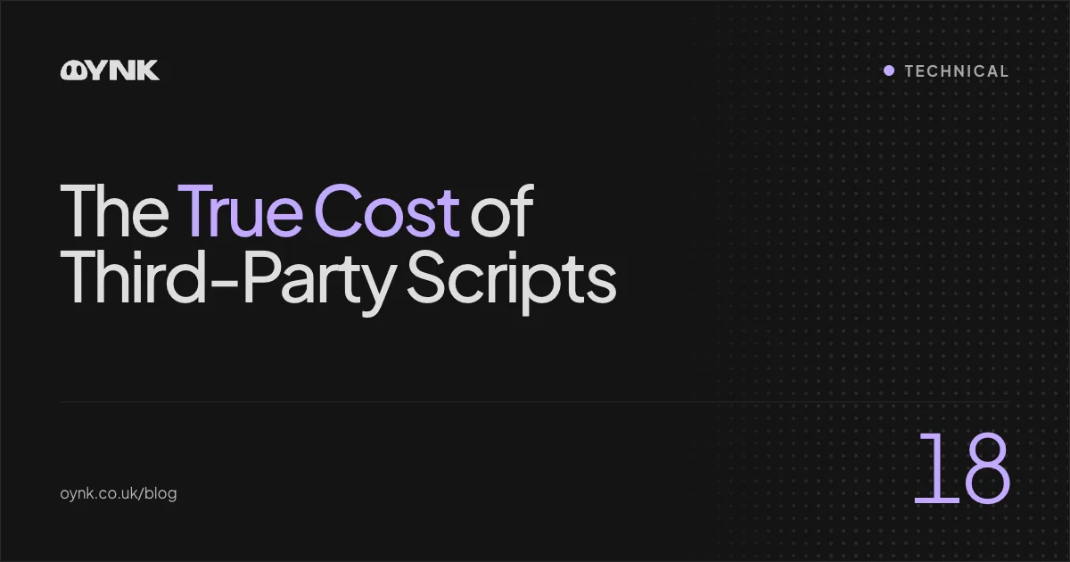 Title card 18: The True Cost of Third-Party Scripts — Technical