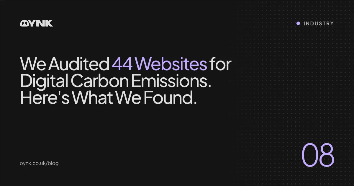 Title card 08: We Audited 44 Websites for Digital Carbon Emissions — Industry